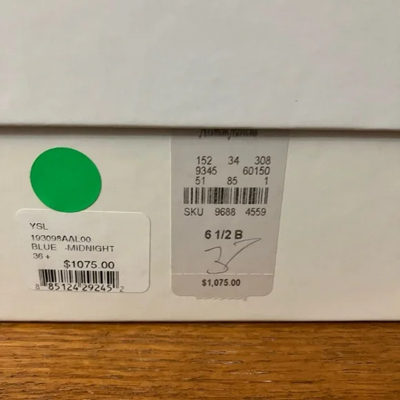 Yves Saint Laurent Tribute Midnight Blue Patent Leather Sandal 36.5 $ 1075.00 - Picture 2 of 10